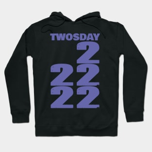 Twosday 22222 in Very Peri Typography Hoodie